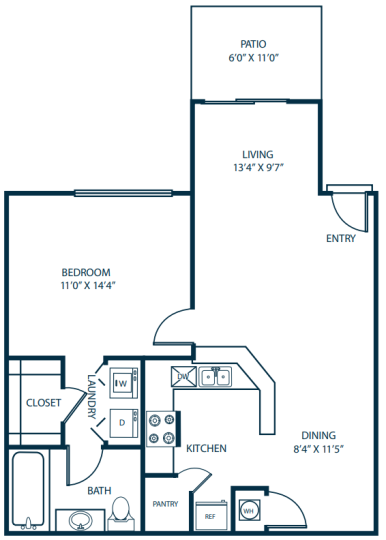 the floor plan for a two bedroom apartment at The Palm Haven